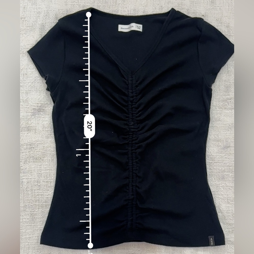 abercrombie kids front cinched tshirt black size 15/16 - Picture 5 of 8